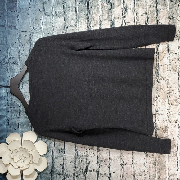 Cynthia Rowley | Merino Wool Vintage Style Beaded Charcoal Gray Cardigan Sweater - Picture 8 of 10